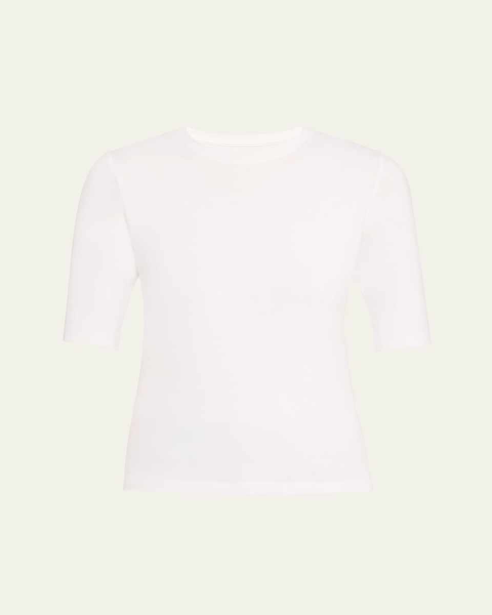 Saundra Crewneck Half-Sleeve Top